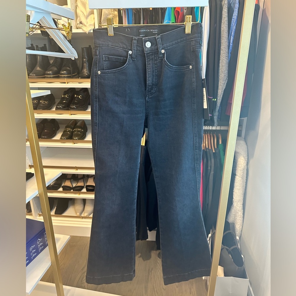 Veronica Beard Black Wide Leg Flare Jeans